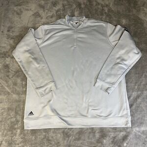 Adidas Golf 1/4 Zip Pullover Mens 2XL Climalite Mock Neck Gray Long Sleeve XXL